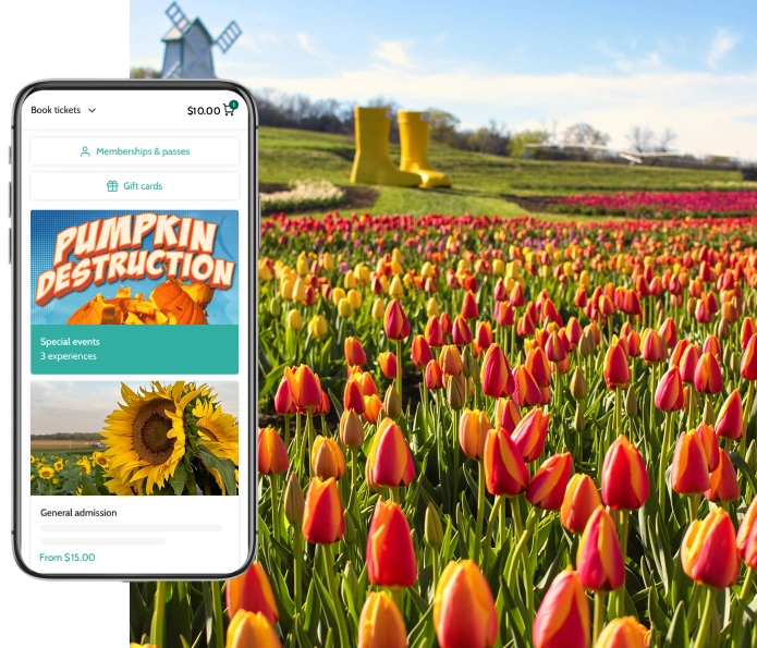 Nelson Produce Farm's agritourism booking system on mobile